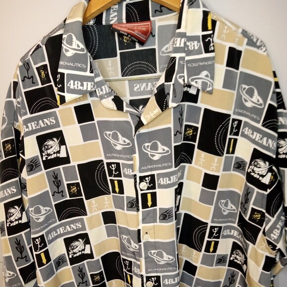 Fourty Eight 48 Jeans SZ XXL Big and Tall Button Up Shirt‎ Y2K 90s - Picture 1 of 9